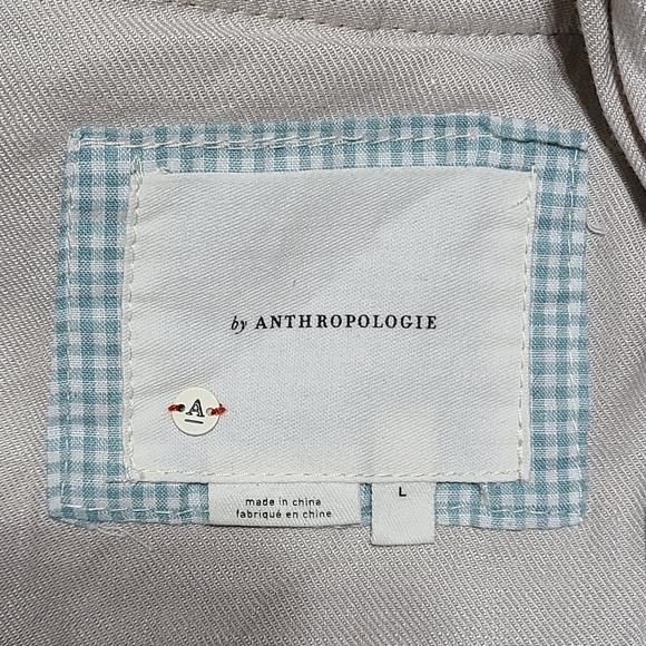 Anthropologie Linen Open Front asymmetrical jacket size L - Picture 7 of 13